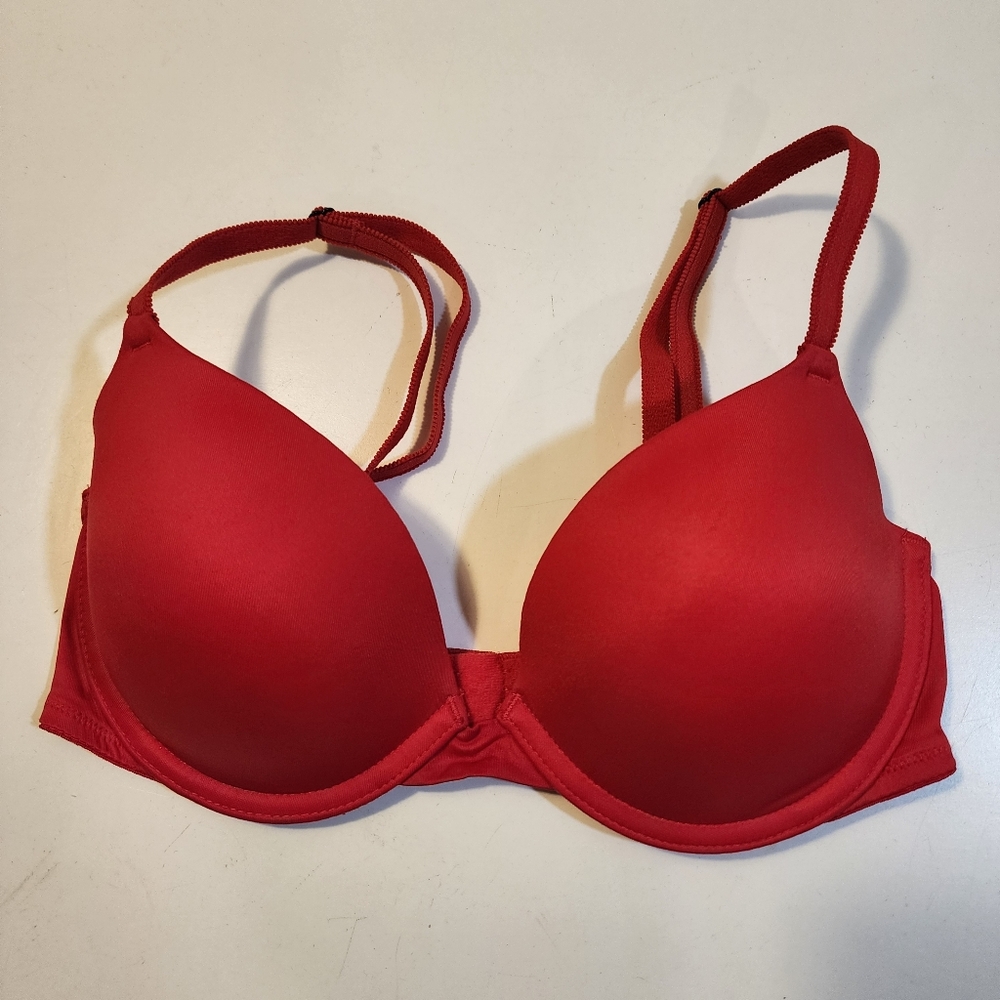 PINK Wear Everywhere Demi BUSTE  Elegant Red Women's Bra 32C